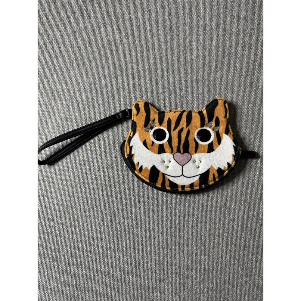 Betsey Johnson Jeweled Orange Tiger Wristlet Purse Luv Betsy